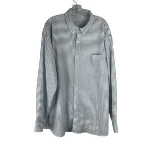 Huk Men's Long Sleeve Button Front Shirt Size XXXL White Blue Breathable 3XL